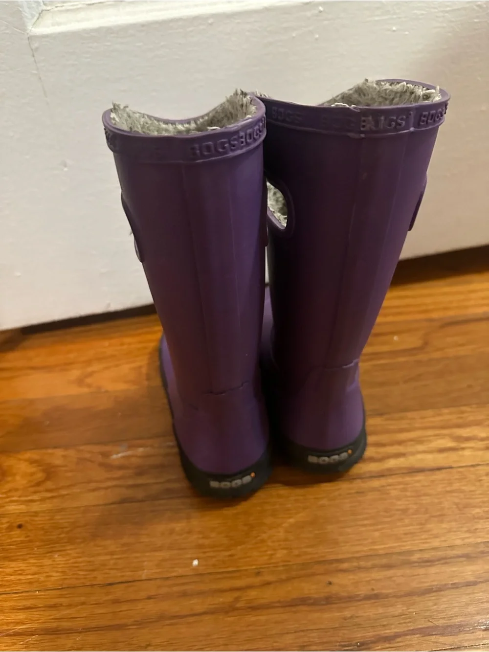 Bogs Kids Purple Waterproof Fleece-Lined Rain Boots